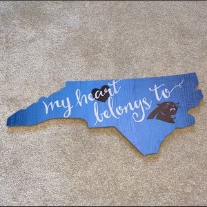 Carolina Panther Wooden NC Sign